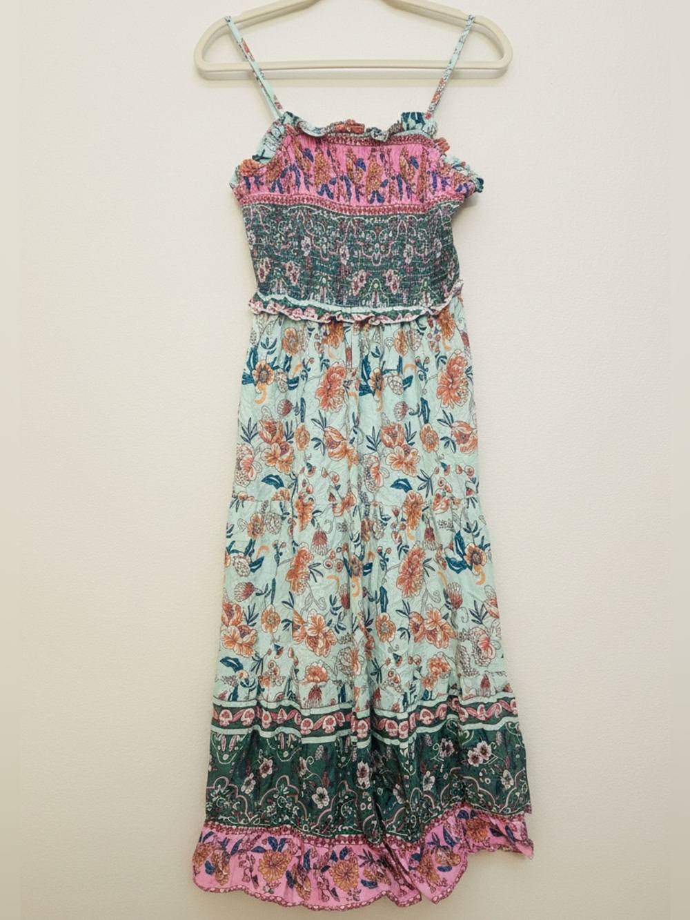 Floral Smocked Tiered Midi/Maxi Dress • NWT • 16"-20"+ p2p, 50" length - Picture 3 of 3
